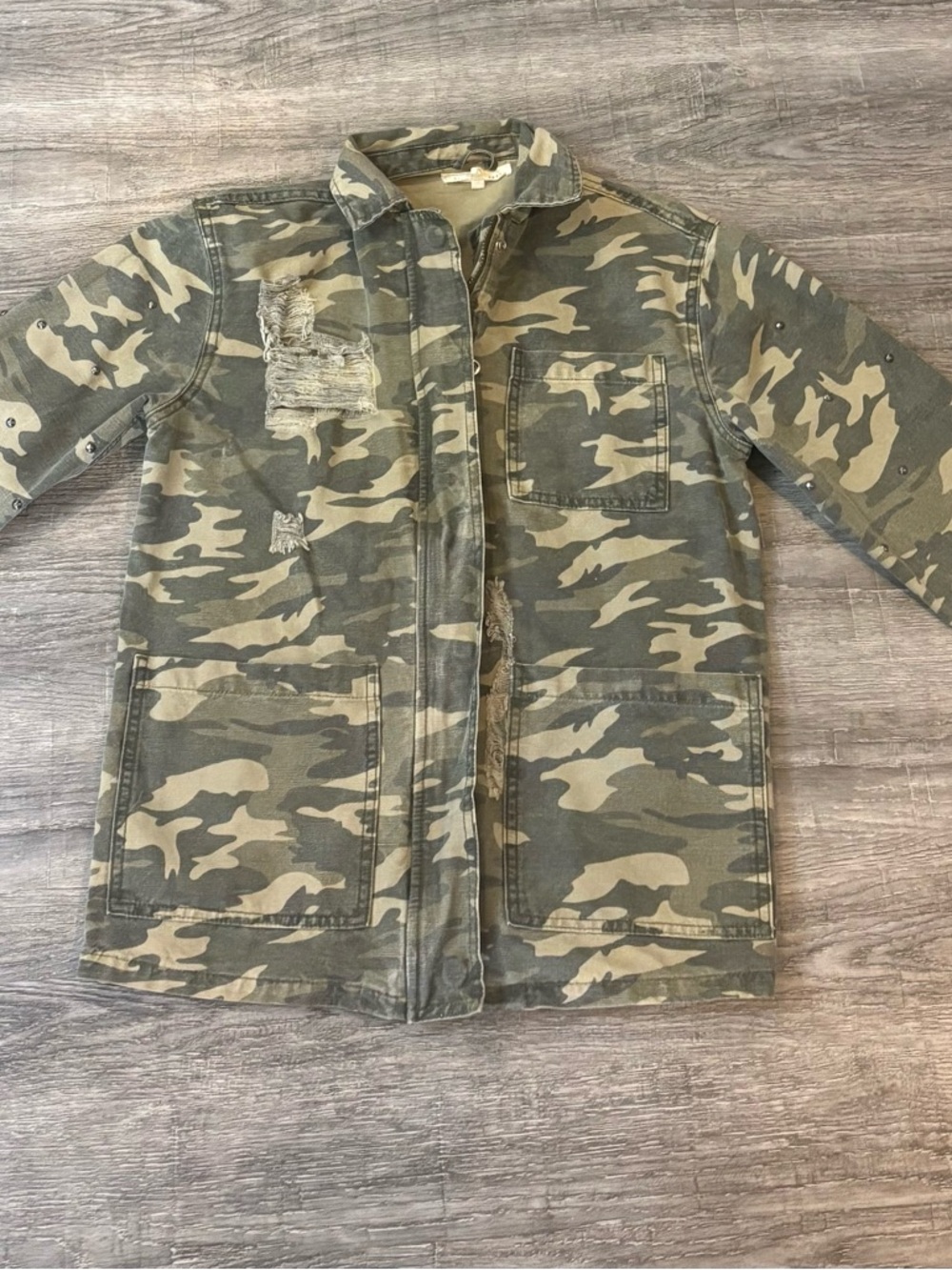 Gilded Intent Green Camo Jean Jacket